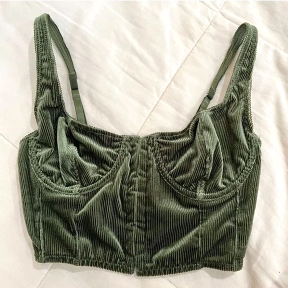 Urban Outfitters Tops - Out From Under Urban Outfitters Green Corset Cropped Bra Top